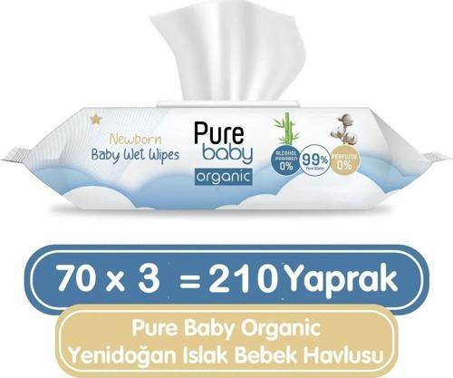 Organic Yenidoğan Islak Havlu 3x70 (210 Yaprak)