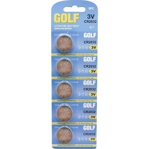 Pil Düğme 3V 2032 (Beşli Paket) Golf CR-2032