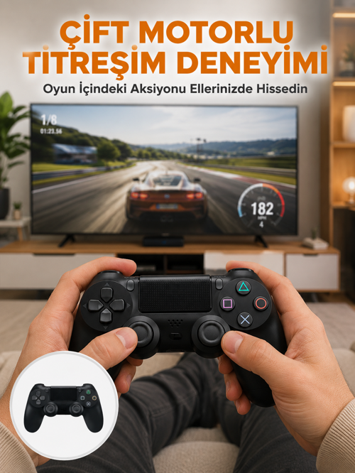 tekno Kablosuz Titreşimli Oyun Kolu – Yüksek Hassasiyetli Analog Kontrol ve Ergonomik Tutma Yeni