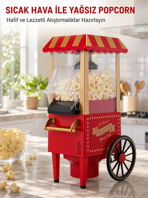 tekno Sağlıklı Atıştırmalıklar İçin Yağsız Popcorn Makinesi 2026