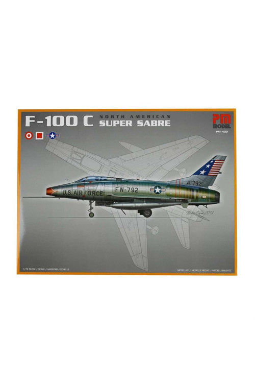 Model 402 1/72 Ölçek, North American F-100 C Super Sabre Avcı-Bombardıman Uçağı, Plastik Model ki