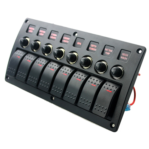 8'li Switch Panel Işıklı Ve Otomatik Sigortalı
