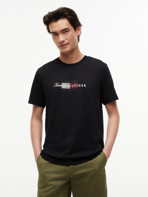 SCRIPT FLAG REGULAR TEE Erkek Siyah T-Shirt - MW0MW43226