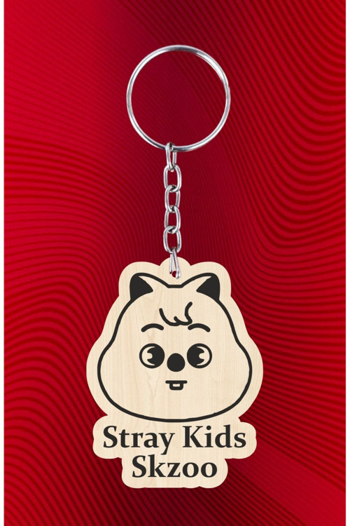 Skzoo stray Kids han quokka ahşap anahtarlık çanta süsü