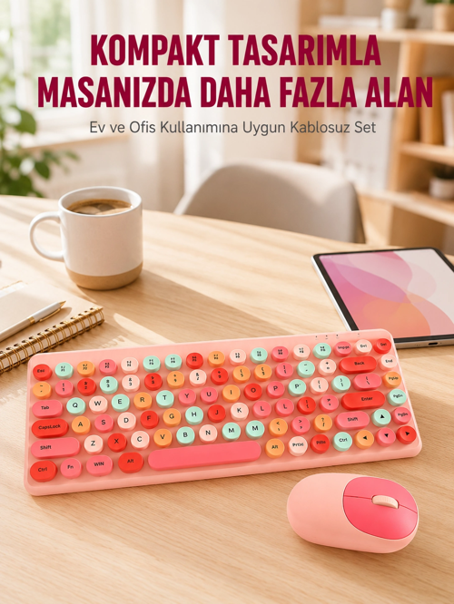 zentya4516 Mey İthalat® Kablosuz Bluetooth Klavye – Çoklu Cihaz Desteği, Akıllı Güç Tasarr