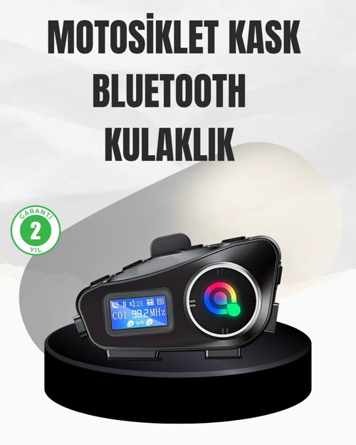 zeyta12 Lcd Ekranlı Bluetooth Kask Kulaklığı Fm Radyo Ve Sd Kart Girişli zeytan45
