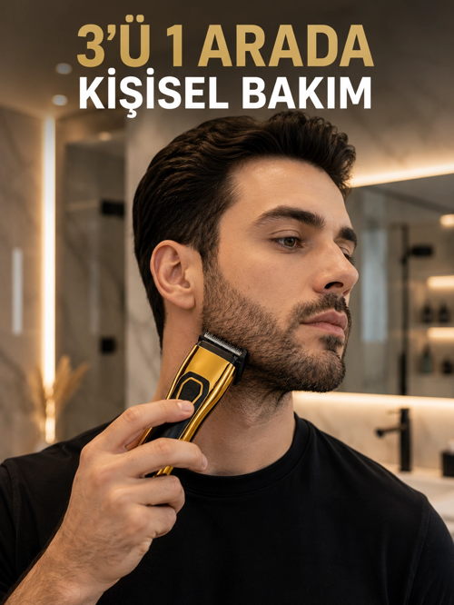 zentya4516 Mey İthalat® Saç, Sakal, Burun ve Kulak Bakımı İçin Çok Amaçlı Tıraş Makinesi