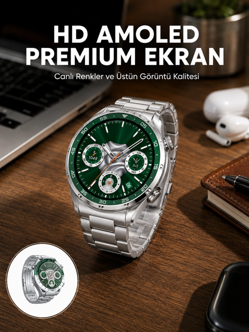 zentya4516 Mey İthalat® Harita Görüntüleme Özellikli Amoled Akıllı Saat 3 Kayışlı Fitness