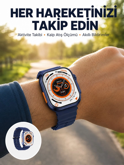 zeyta12 Ultra Akıllı Saat 2.05 İnç Büyük Ekran Bluetooth Aramalı Ip67 Yeni Nesil zeytan45