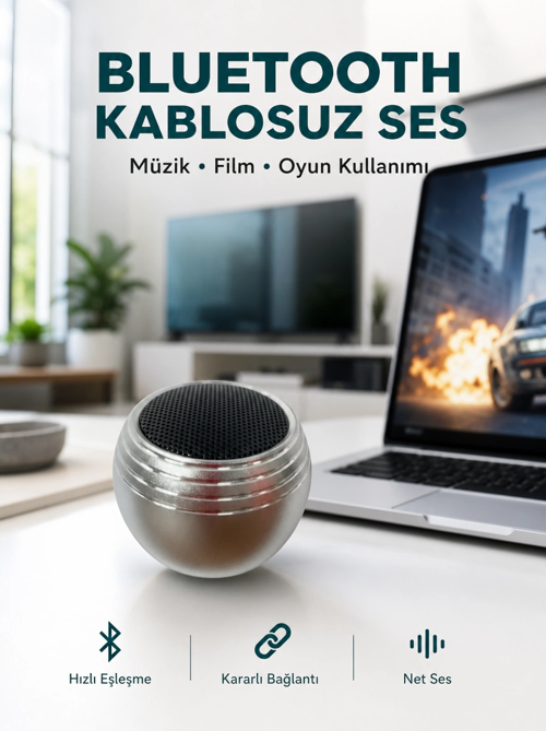 zentya4516 Mey İthalat® Taşınabilir Bluetooth Hoparlör Yüksek Ses Kaliteli Mini Tasarım Yeni
