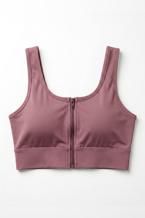 Kadın Ön Fermuarlı Pedli Toparlayıcı Destekli Sporcu Sütyeni Bralette