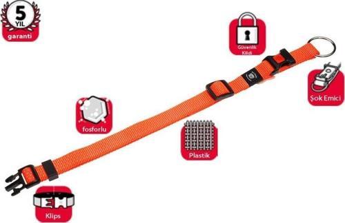 Köpek Boyun Tasma 40-55cm 20mm Turuncu