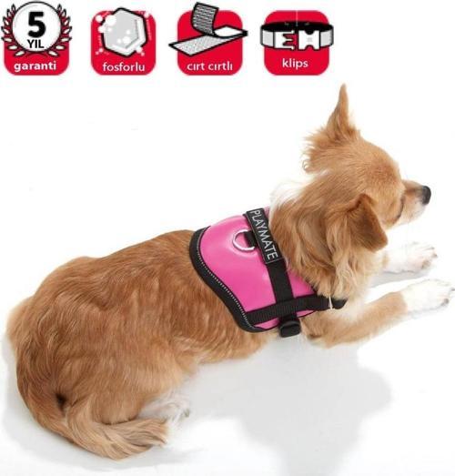 Reflektörlü Göğüs Tasma S 36-46cm Pembe Renkli