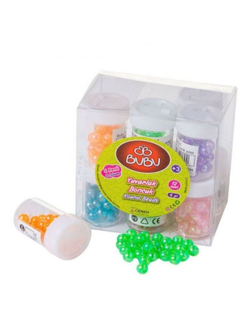 Yuvarlak Renkli Boncuk 12Mm 10Lu Karışık - 4 adet