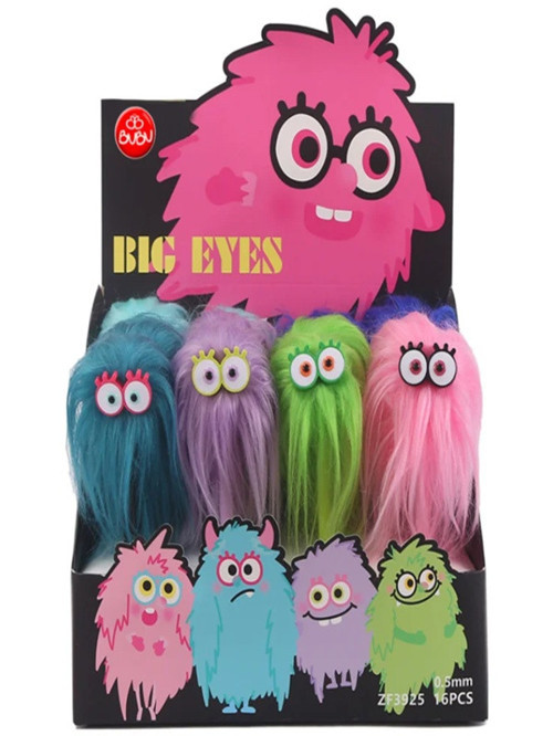 Peluş Şaşkın Gözler Başlıklı Kurşun Kalem - 2 adet