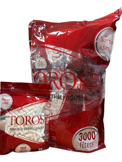 Toros 6.5 mm Pamuklu Filtre Zıvana 20 Paket Türkiye Menşeli Yüksek Kalite