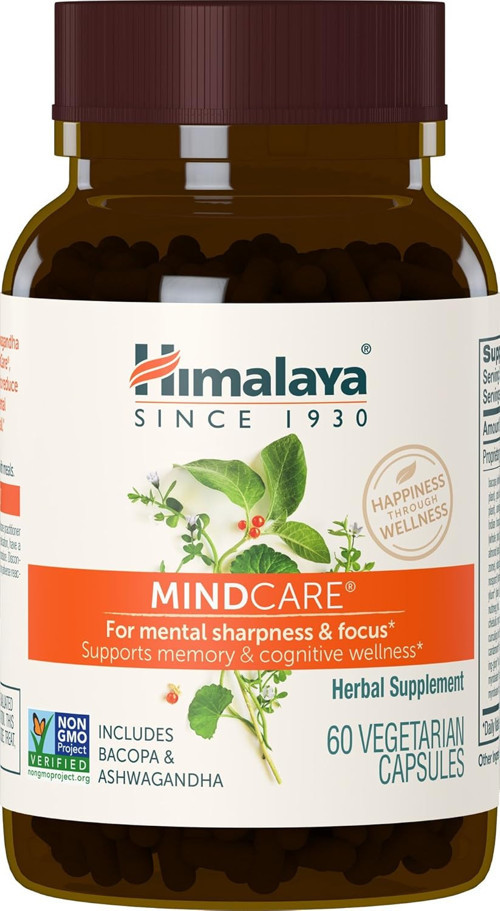 MindCare Nootropic Herbal Brain for Memory and Focus Bacopa Ashwagandha 60 Caps