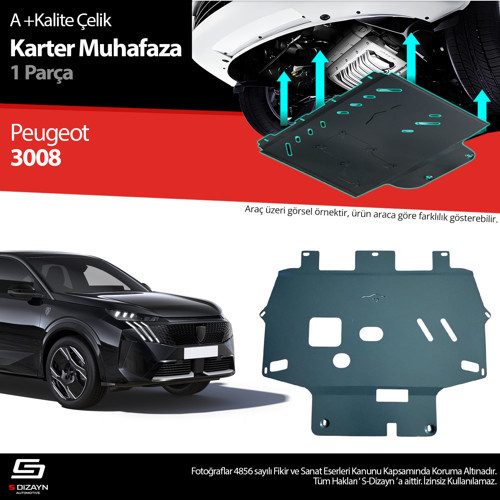 Peugeot 3008 Çelik Karter Muhafaza Koruma 2024 Üzeri A+ Kalite