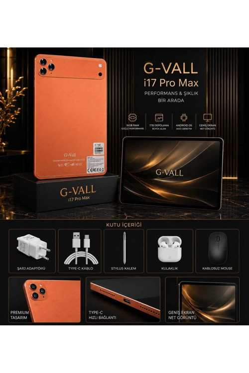 I17 PRO MAX TABLET 512 DEPOLAMA 32 GB RAM KLAVYE + AİRPODS + MOUSE+ KILIF + CAM KORUYUCU + ŞARJ ALETİ + KALEM FULL SET