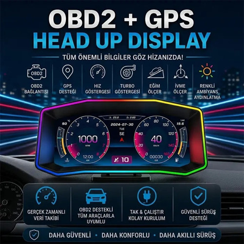 ® Ally P4 OBD2 + GPS Head Up Display HUD Dijital Hız Göstergesi-(5775)