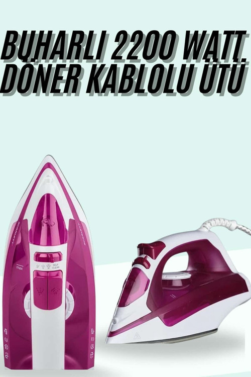 Buharlı Ütü 2200 Watt Seramik Tabanlı Taşınabilir Kablolu Ütü - GGGGGG2182-3618