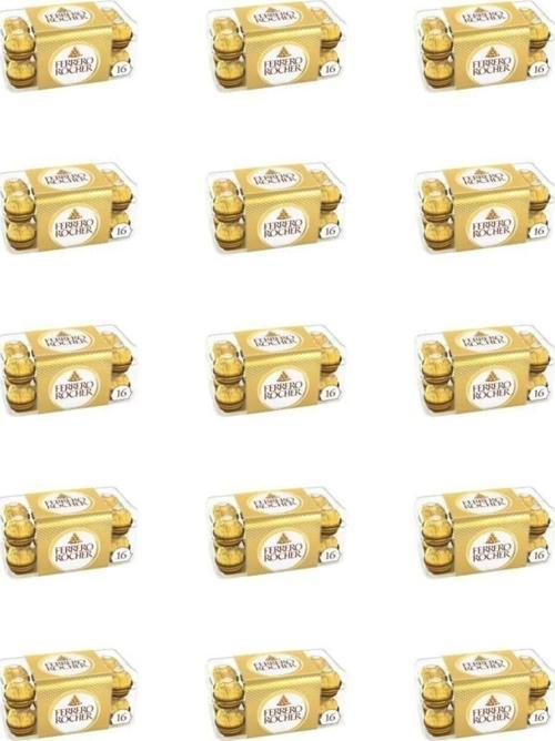 T16 Fındıklı Truffle 16 Lı Çikolata Gold Rocher 200 Gr X 15 Paket