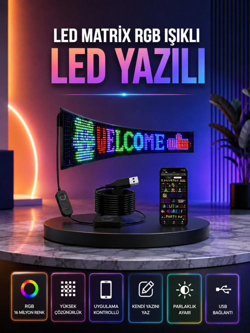 Şık ve Fonksiyonel RGB LED Panel Canlı Renk Yansımalı Işık Sistemi - SL0005-0CC0J7
