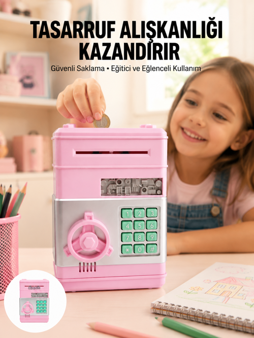 tekno Büyük Hazneli Şifreli Para Tasarruf Kumbarası 2026