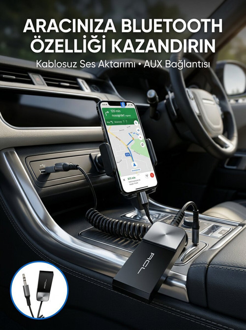 Araç ve Ev Ses Sistemleri İçin Bluetooth AUX Adaptörü - SL0005-0CBIT4
