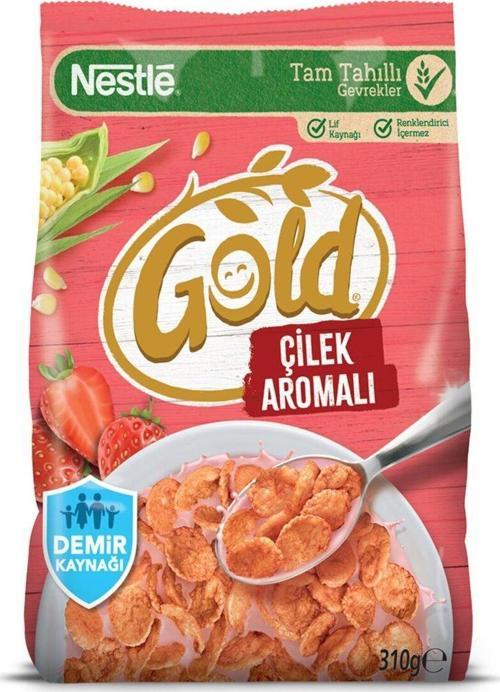 Gold Corn Flakes Çilek Aromalı Mısır Gevreği 310 Gr X 3 Adet