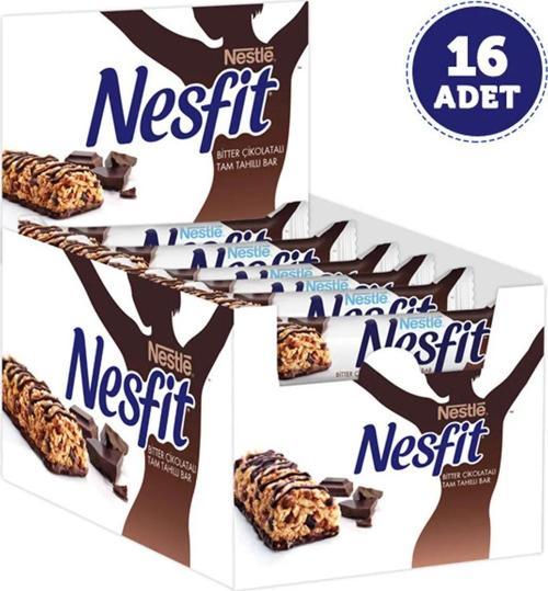 Nesfit Bitter Çikolatalı Tam Tahıllı Bar 23,5 Gr 16 Lı