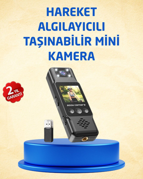 Taşınabilir Full HD Mini Kamera TFT Ekranlı - TEOLSA2489-8637