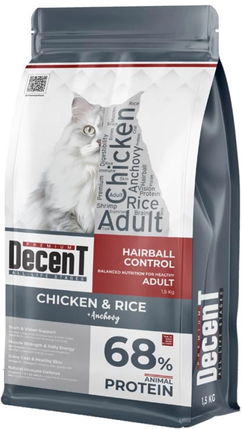 Tavuklu Yetişkin Kedi Maması 1,5 Kg Hairball Control Tavuk & Pirinç Yetişkin Kedi Maması