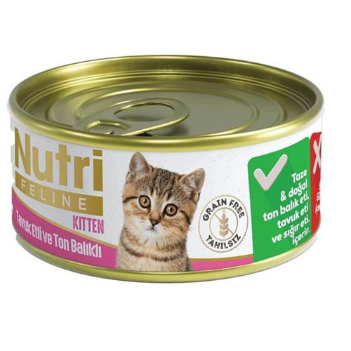 Tahılsız Tavuk Etli Ve Ton Balıklı Yavru Kedi Konservesi 85gr