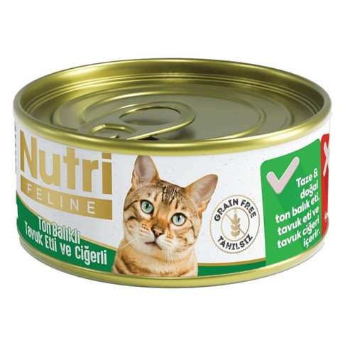 Tahılsız Ton Balık Tavuk Ciğerli Kedi Konservesi 85 Gr