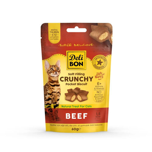 Cruncy İçi Dolgulu Ödül Bisküvisi - Sığır etli 60gr