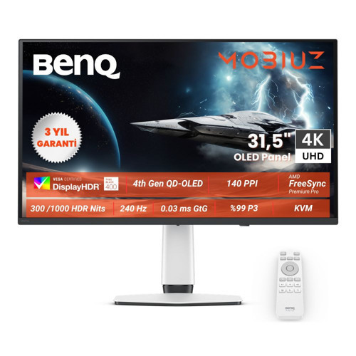EX321UZ Mobiuz 31,5" OLED 4K 240Hz 0,03ms HDMI USB HDR 500 Gaming Monitör