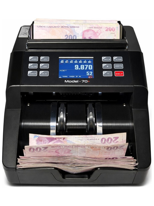 Sesli Karışık Para Sayma Makinesi Mıx 70+ Siyah Tl - Euro Karışık Sayım, Dolar Adet Sayım