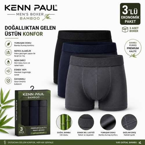 Bambu Erkek BOXER 6 ADET
