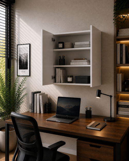 3 Raflı Çok Amaçlı Kitaplık Mat Beyaz MDF Lam 69x55x25 cm Yavaşlatıcılı Kapaklı