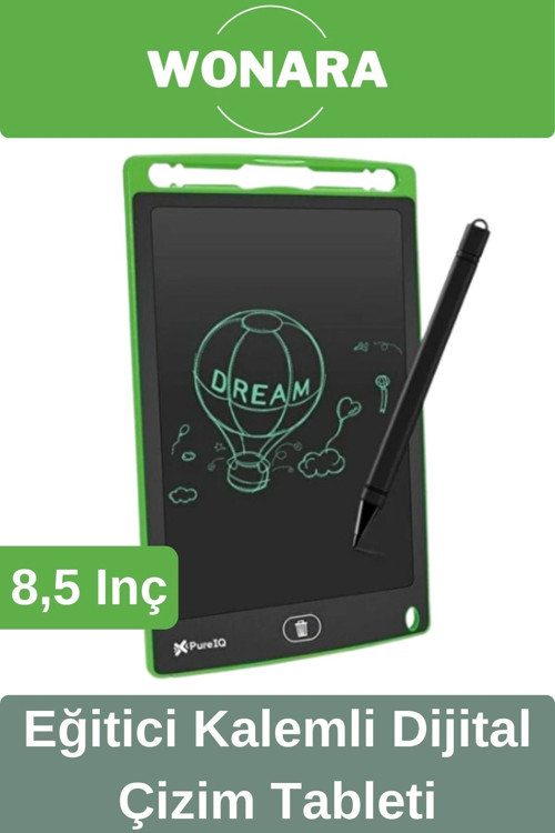 Deluxe Elektronik Grafik Yazma Tahtası Kalemli Silinebilir Not Çizim Panosu Eğitici Tablet 8,5 Inç