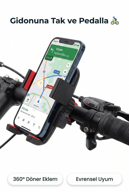 Bisiklet ve Motosiklet Gidon Tipi Ayarlanabilir Telefon Tablet Tutucu