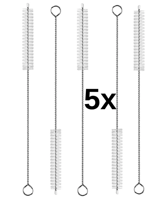 5 ADET Pipet Temizleme Fırçası - Cam Pipet Fırçası - Bambu Pipet Fırçası - Metal Pipet Fırçası