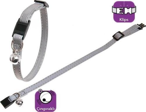 Reflektörlü Kedi Tasma Çıng. 30Cm Gümüş