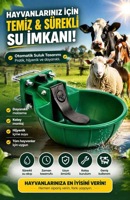 Kırılmaz Büyükbaş Hayvan Suluğu Otomatik - Plastik Kırılmama Garantili!