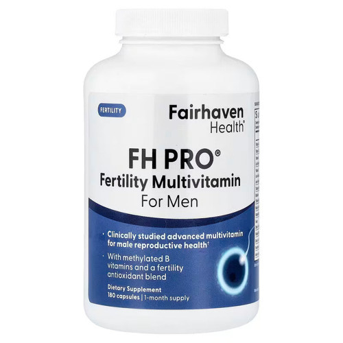 FH Pro Fertility Multivitamin for Men With methylated B vitamins and a fertility antioxidant blend. 180 Caps