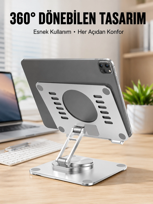 zentya4516 Mey İthalat® Çift Eksenli Ayarlanabilir Tablet Destek Standı Yeni Nesil zd4526