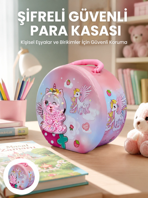 zentya4516 Mey İthalat® Çocuk Para Kasası Anahtarlı Güvenli Tasarruf Kutusu zd4526