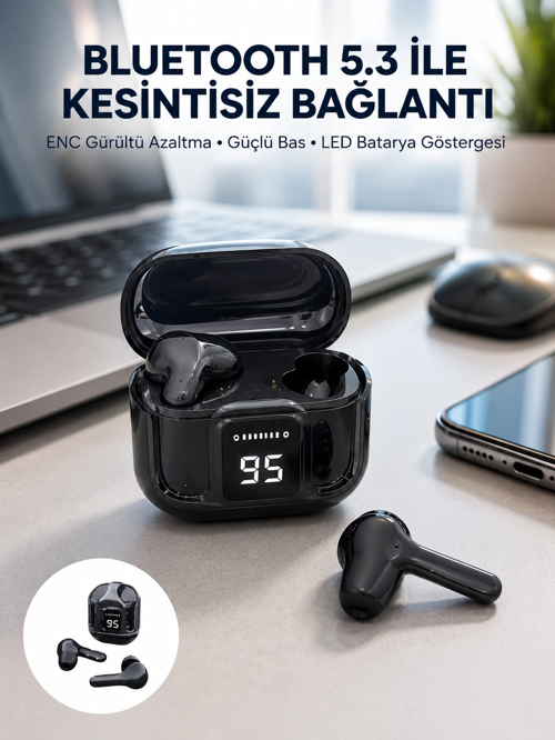 zentya4516 Mey İthalat® Yeni Nesil Ultrapods Pro Bluetooth Kulaklık Extra Bass Yüksek Mikrofon K