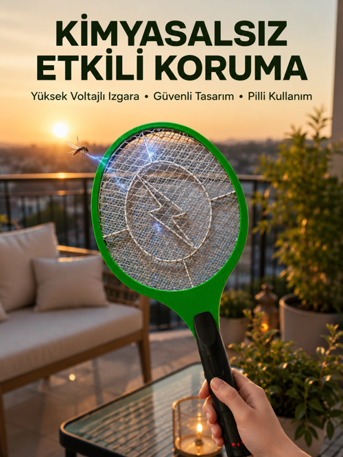 zentya4516 Mey İthalat® Hafif ve Ergonomik Elektronik Böcek Öldürücü – Güvenlik Koruması